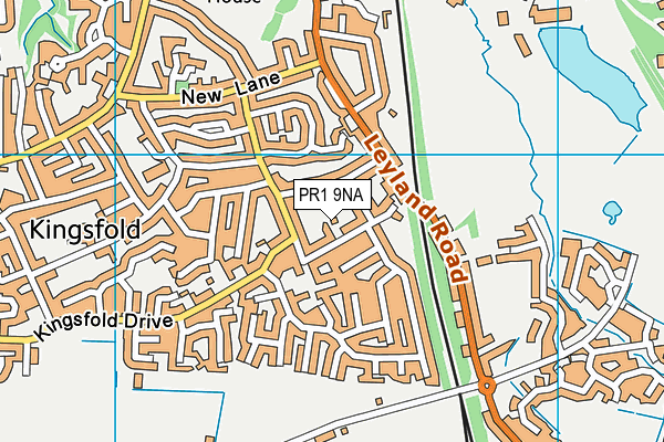 PR1 9NA map - OS VectorMap District (Ordnance Survey)