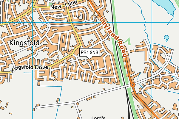 PR1 9NB map - OS VectorMap District (Ordnance Survey)