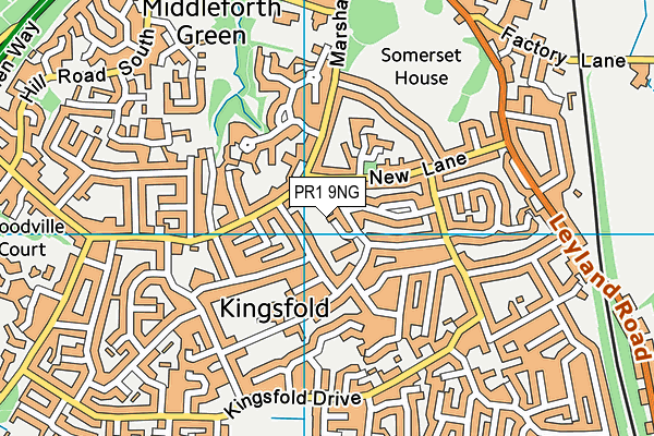 PR1 9NG map - OS VectorMap District (Ordnance Survey)