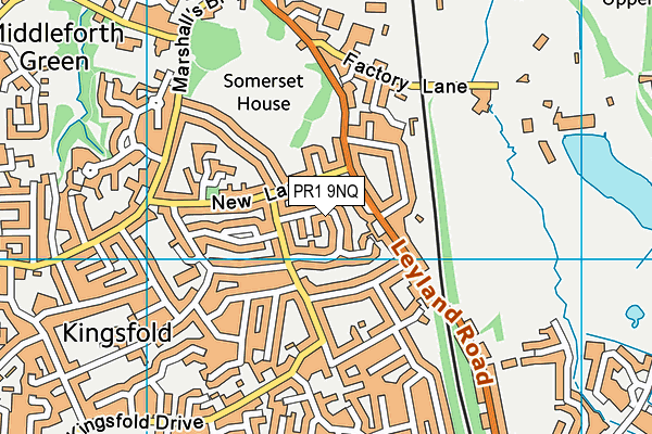 PR1 9NQ map - OS VectorMap District (Ordnance Survey)