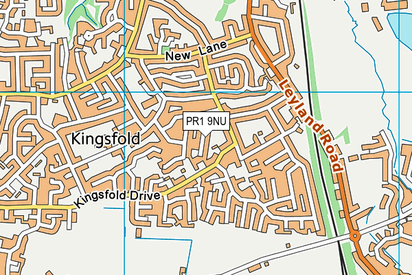 PR1 9NU map - OS VectorMap District (Ordnance Survey)