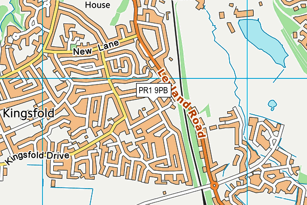 PR1 9PB map - OS VectorMap District (Ordnance Survey)