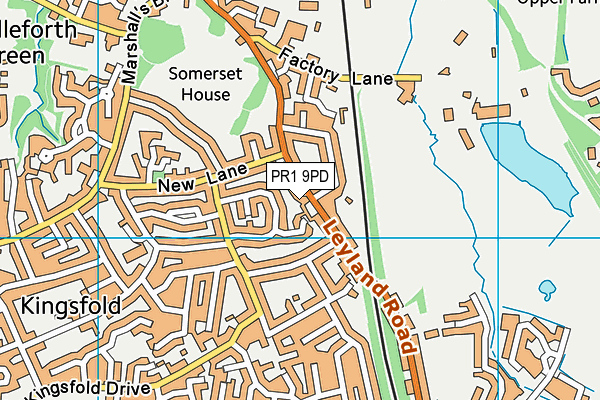 PR1 9PD map - OS VectorMap District (Ordnance Survey)