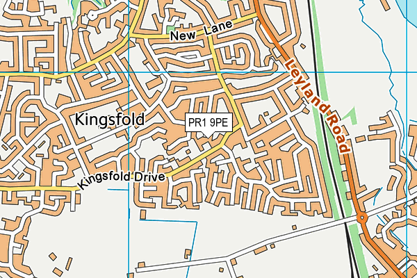 PR1 9PE map - OS VectorMap District (Ordnance Survey)
