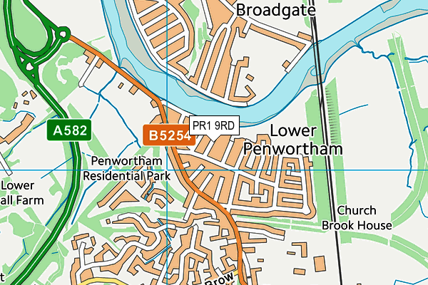 PR1 9RD map - OS VectorMap District (Ordnance Survey)
