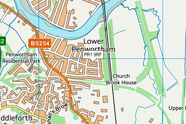 PR1 9RF map - OS VectorMap District (Ordnance Survey)