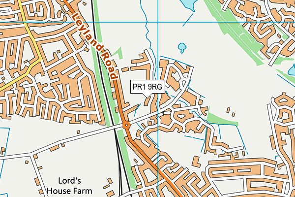 PR1 9RG map - OS VectorMap District (Ordnance Survey)