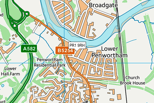 PR1 9RH map - OS VectorMap District (Ordnance Survey)