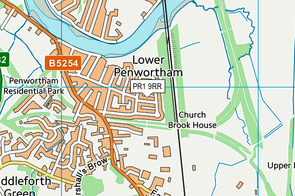 PR1 9RR map - OS VectorMap District (Ordnance Survey)