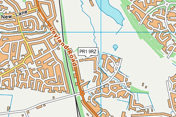 PR1 9RZ map - OS VectorMap District (Ordnance Survey)