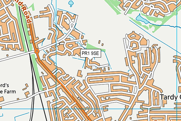 PR1 9SE map - OS VectorMap District (Ordnance Survey)