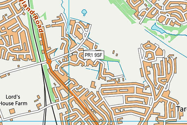 PR1 9SF map - OS VectorMap District (Ordnance Survey)