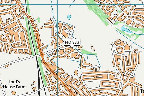 PR1 9SG map - OS VectorMap District (Ordnance Survey)