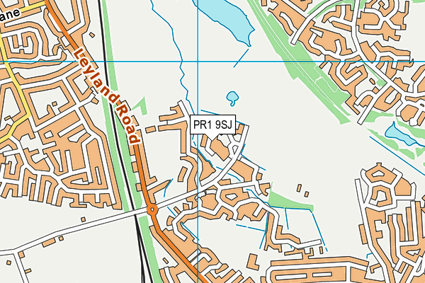 PR1 9SJ map - OS VectorMap District (Ordnance Survey)