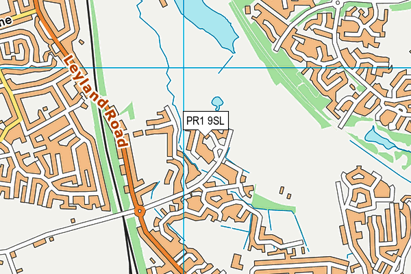 PR1 9SL map - OS VectorMap District (Ordnance Survey)