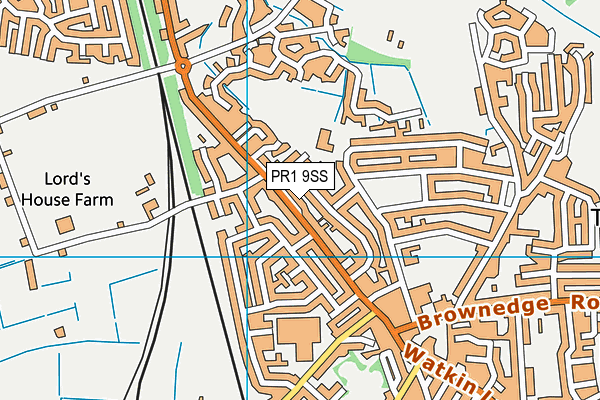 PR1 9SS map - OS VectorMap District (Ordnance Survey)