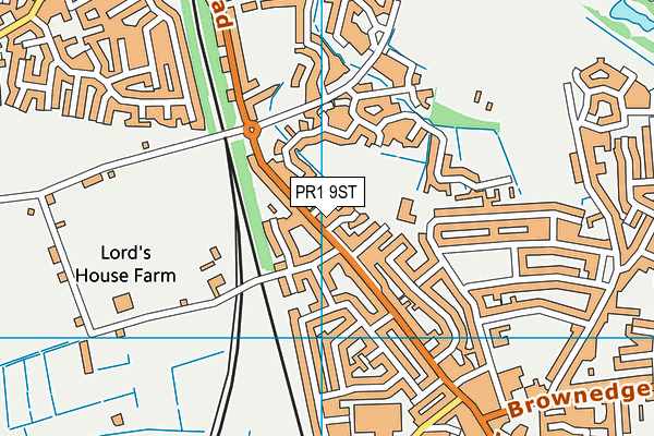 PR1 9ST map - OS VectorMap District (Ordnance Survey)