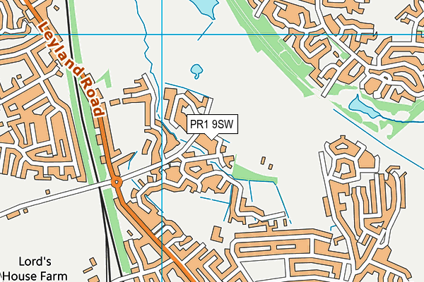 PR1 9SW map - OS VectorMap District (Ordnance Survey)