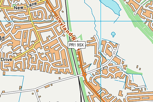 PR1 9SX map - OS VectorMap District (Ordnance Survey)