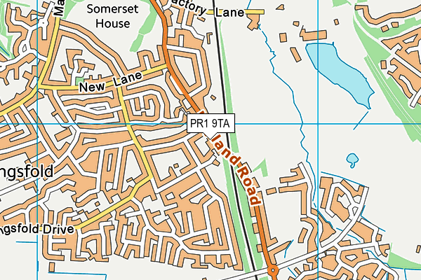 PR1 9TA map - OS VectorMap District (Ordnance Survey)