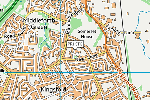 PR1 9TG map - OS VectorMap District (Ordnance Survey)
