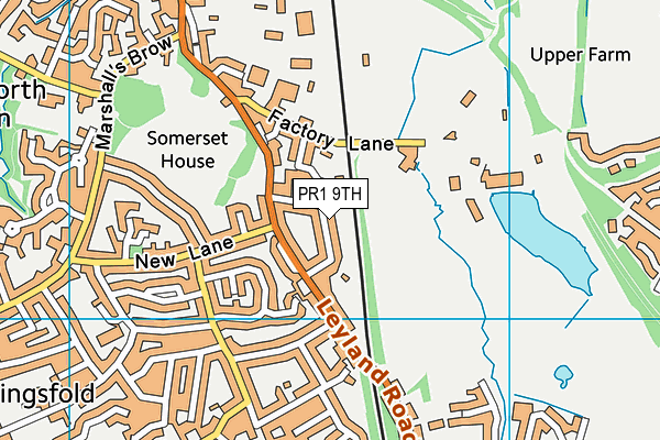 PR1 9TH map - OS VectorMap District (Ordnance Survey)