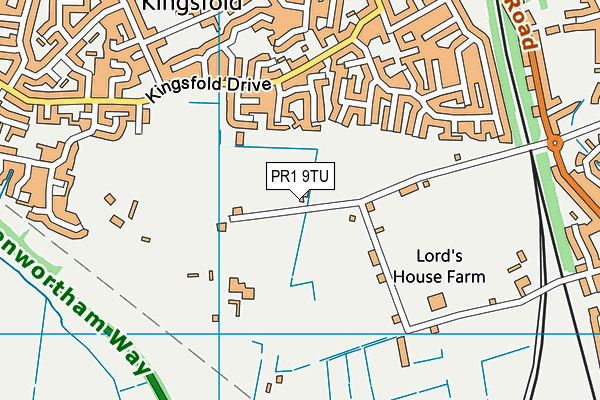 PR1 9TU map - OS VectorMap District (Ordnance Survey)
