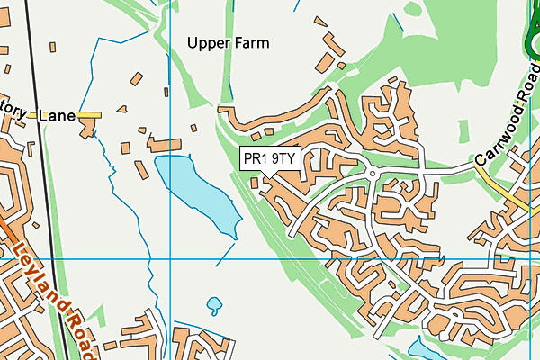 PR1 9TY map - OS VectorMap District (Ordnance Survey)