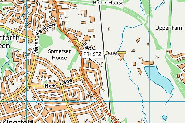 PR1 9TZ map - OS VectorMap District (Ordnance Survey)