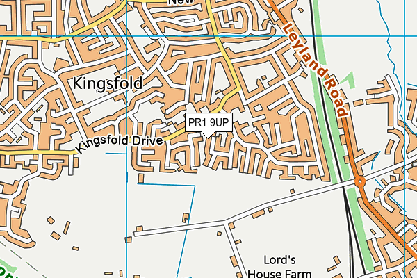 PR1 9UP map - OS VectorMap District (Ordnance Survey)