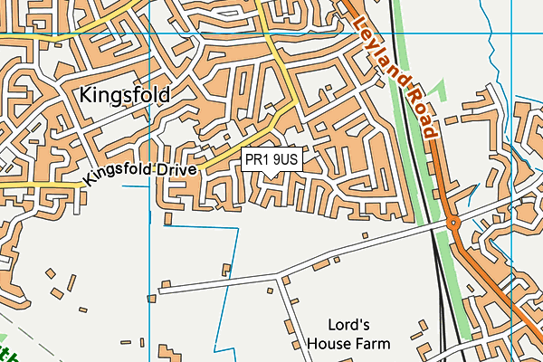 PR1 9US map - OS VectorMap District (Ordnance Survey)