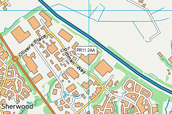 PR11 2AA map - OS VectorMap District (Ordnance Survey)