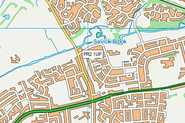 PR2 1UP map - OS VectorMap District (Ordnance Survey)