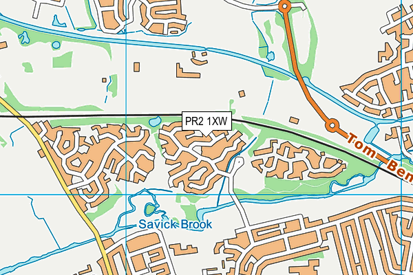 PR2 1XW map - OS VectorMap District (Ordnance Survey)