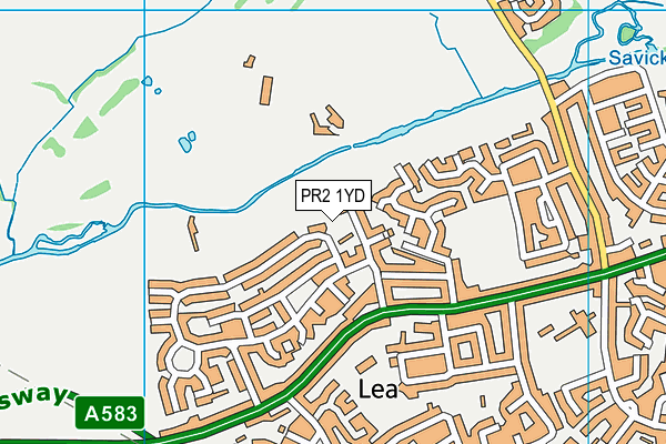 PR2 1YD map - OS VectorMap District (Ordnance Survey)