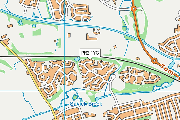 PR2 1YG map - OS VectorMap District (Ordnance Survey)