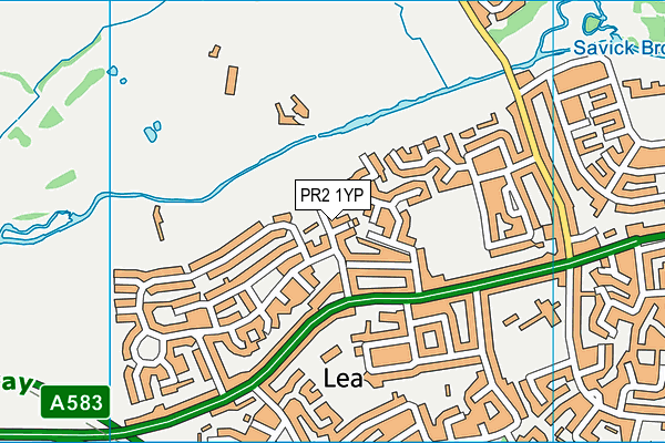PR2 1YP map - OS VectorMap District (Ordnance Survey)