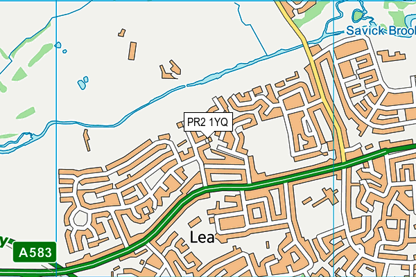 PR2 1YQ map - OS VectorMap District (Ordnance Survey)