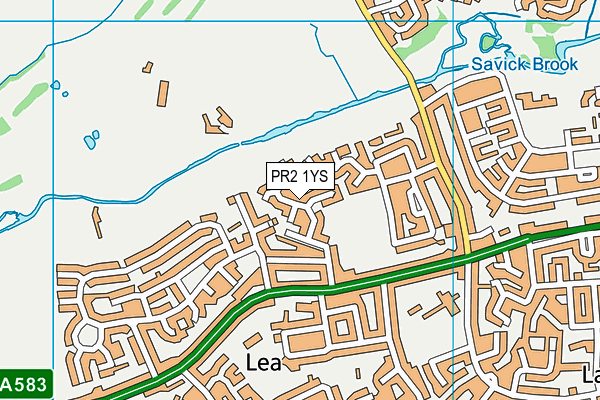 PR2 1YS map - OS VectorMap District (Ordnance Survey)