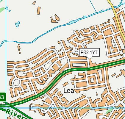 PR2 1YT map - OS VectorMap District (Ordnance Survey)