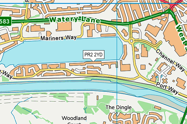 PR2 2YD map - OS VectorMap District (Ordnance Survey)