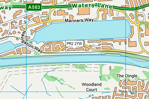 PR2 2YW map - OS VectorMap District (Ordnance Survey)