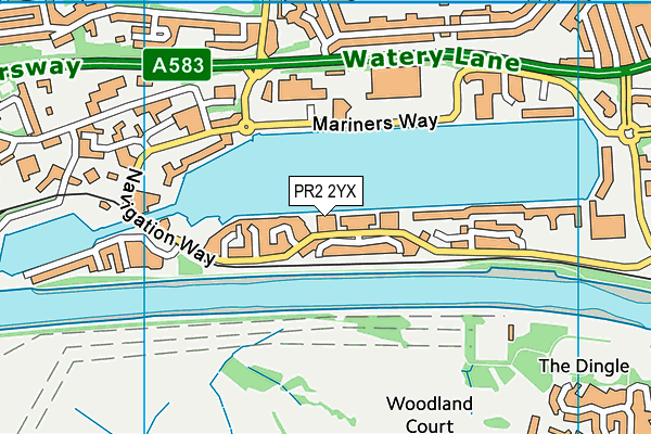 PR2 2YX map - OS VectorMap District (Ordnance Survey)