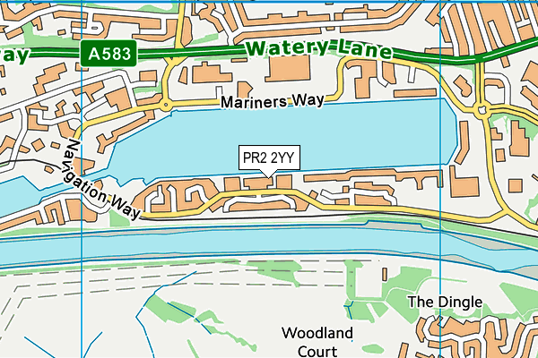 PR2 2YY map - OS VectorMap District (Ordnance Survey)