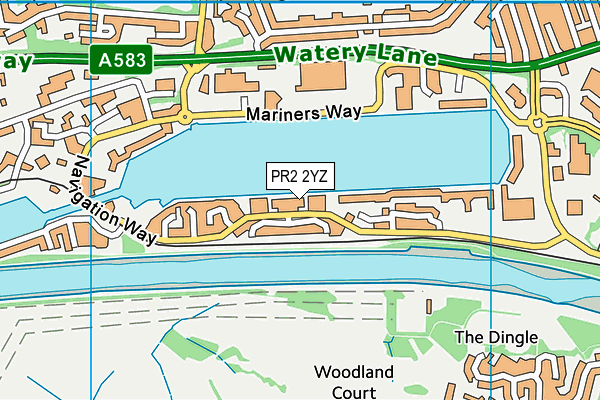 PR2 2YZ map - OS VectorMap District (Ordnance Survey)