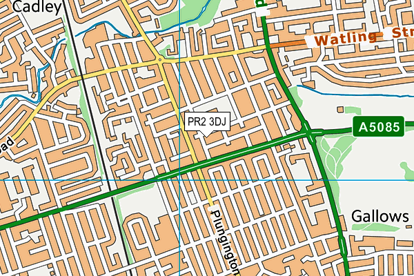 PR2 3DJ map - OS VectorMap District (Ordnance Survey)