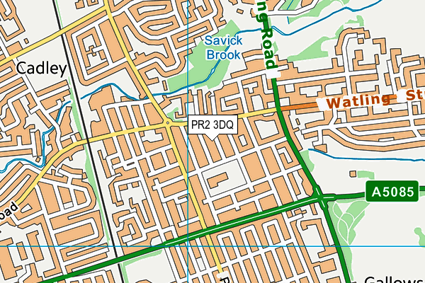 PR2 3DQ map - OS VectorMap District (Ordnance Survey)