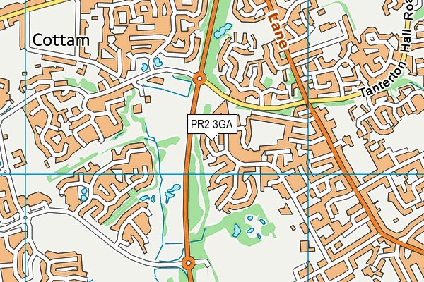 PR2 3GA map - OS VectorMap District (Ordnance Survey)