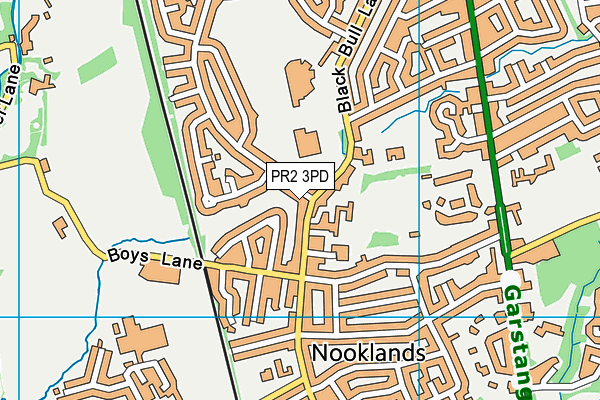 PR2 3PD map - OS VectorMap District (Ordnance Survey)