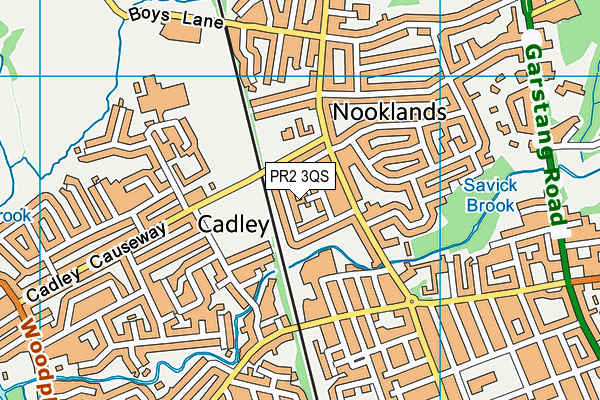 PR2 3QS map - OS VectorMap District (Ordnance Survey)